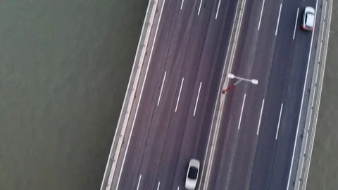 Highway over a bridge on the water Stock Footage 116714035