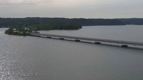 Highway over the lake Stock Footage 110589737