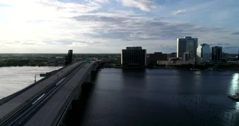 Highway over Saint Johns River in Jacksonville Stock Footage 156560806