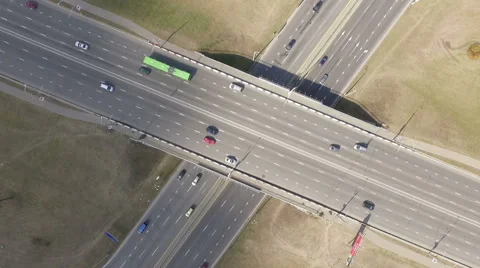 Highway overpass aerial view 2 Stock Footage 62336724