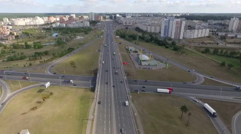 Highway overpass aerial view Stock Footage 62332802