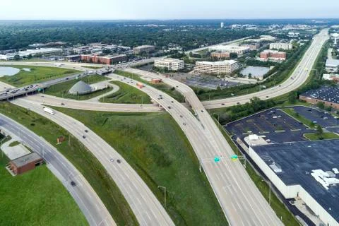 Highway, Overpass and Ramp Aerial Stock Photos