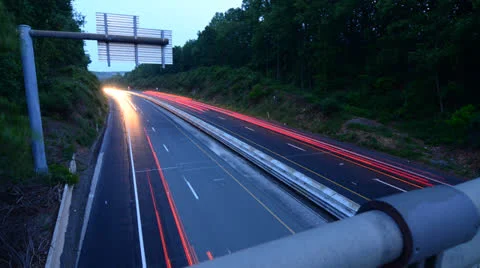 Highway Overpass Evening to Night Timelapse 4K Video stock 22959419