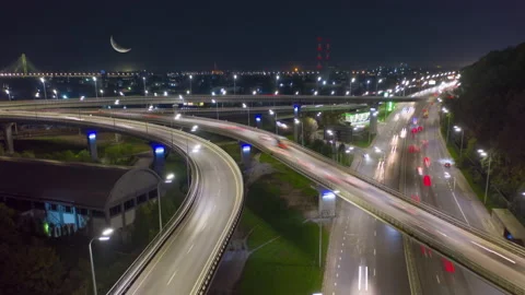 Highway Overpass Hyperlapse Stock Footage 141974137
