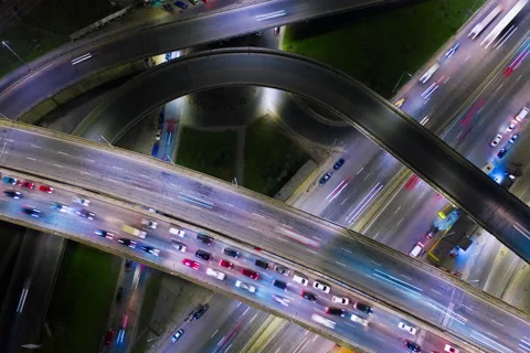 Highway Overpass Traffic Jam Timelapse Video stock 150087514
