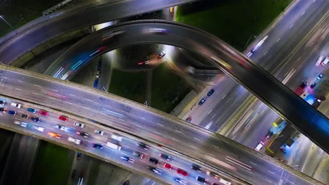 Highway Overpass Traffic Jam Timelapse Stock Footage 150105856