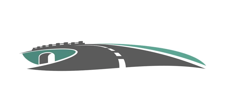 Highway path bridge graphic icon or symbol Stock Illustration