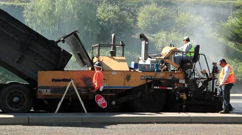 HIGHWAY PAVING MACHINE 2 Stock Footage 905458