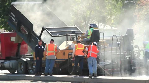 HIGHWAY PAVING MACHINE Video stock 905479