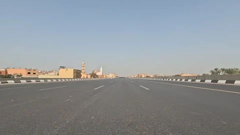 Highway Perspective Drive on Cairo Ring Road Surrounded by the Massive City Stock Footage 329836400
