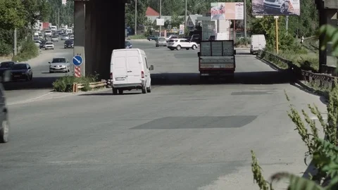 Highway in a post soviet town. Stock Footage 77155361