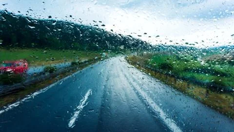 Highway Rain Speed Cloud Stock Photos