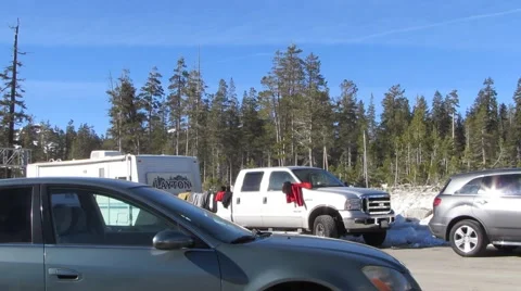 Highway Rest Stop in the Mountains Stock Footage 45601618