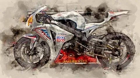 Highway-ring motorcycle races Illustration
