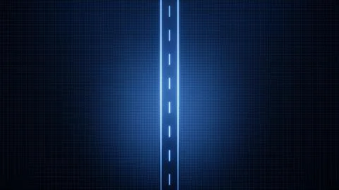 Highway road with digital space background, 3d rendering. Stock Illustration