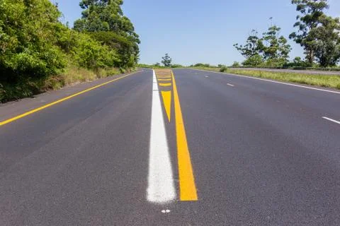 Highway Road Exit Lines Stock Photos
