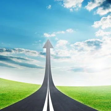 Highway road going up as an arrow 库存插图