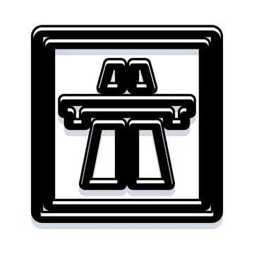 Highway road interchange sign icon for travel Stock Illustration