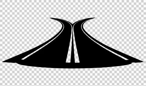 Highway road intersection merging lanes at night. Stock Illustration