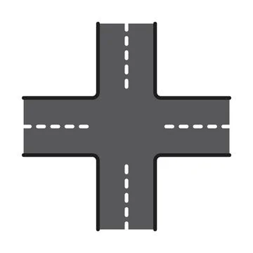 Highway road intersection, traffic crossroad route 스톡 일러스트
