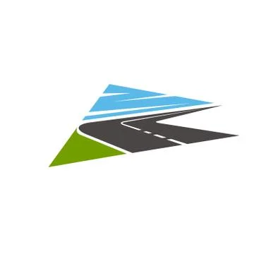 Highway road isolated vector two lane pathway icon Stock Illustration