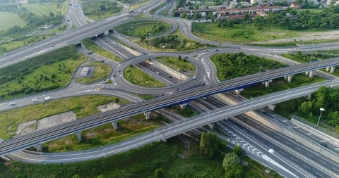 Highway road junction Stock Footage 90167821