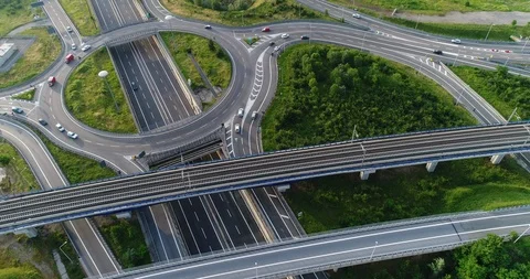 Highway road junction Stock Footage 90168874