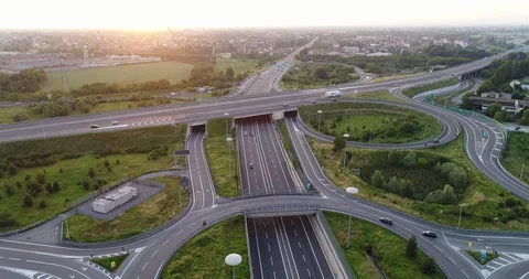 Highway road junction Stock Footage 90174347