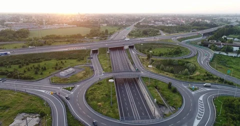 Highway road junction Stock Footage 90176011