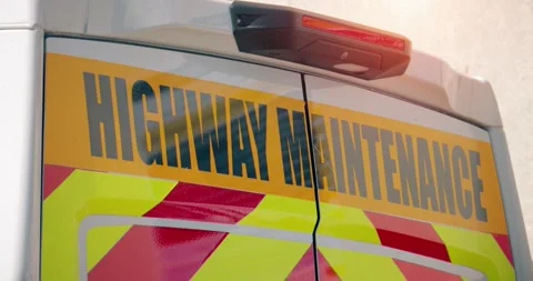 Highway road maintenance Stock Footage 342677078