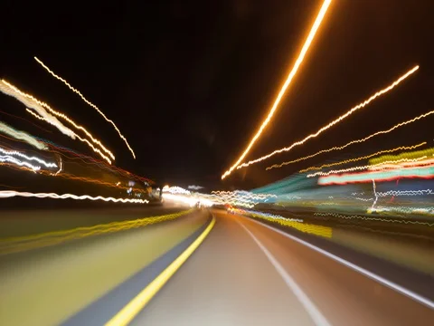 Highway Road Time-lapse Night Video stock 80430492