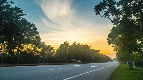Highway road timelapse in night til morning Video stock 66445065