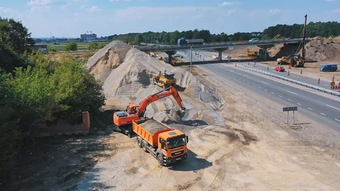 Highway road under construction Stock Footage 121504272