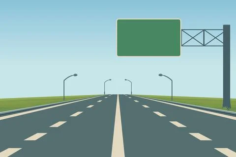Highway Road Vector Background. Empty Highway Road Vector Illustration with 스톡 일러스트