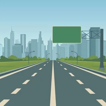 Highway Road Vector Background. Empty Highway Road Vector Illustration with 스톡 일러스트