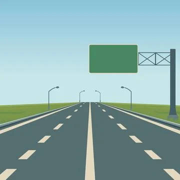 Highway Road Vector Background. Empty Highway Road Vector Illustration with 스톡 일러스트