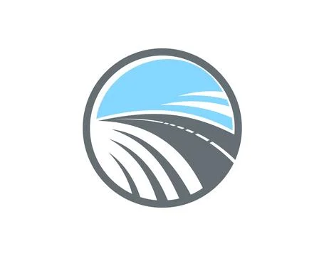 Highway road vector icon with road inside a circle Stock Illustration
