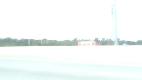 Highway Roadside Landscape Seen from Moving Vehicle 스톡 동영상 343881043
