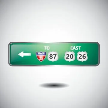 Highway Route Sign Stock Illustration