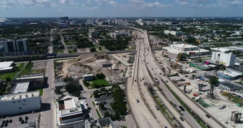 Highway running through Miami Stock Footage 144685581