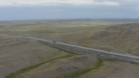 The highway runs through the steppes Stock Footage 247111794