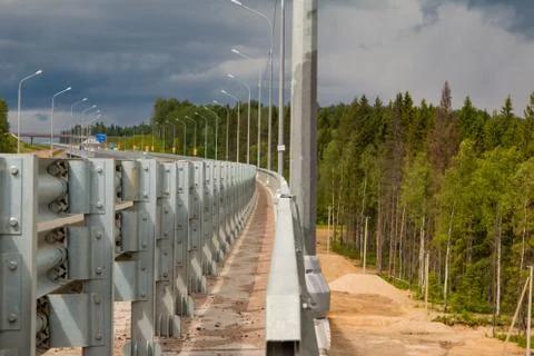 Highway safety protective structures: protective fence Stock Photos