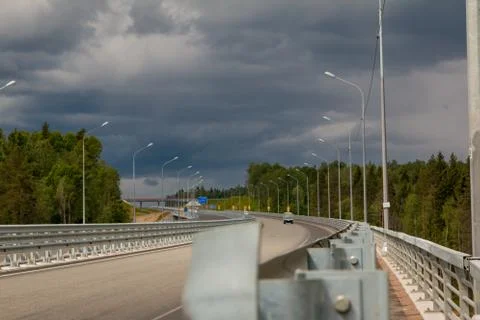 Highway safety protective structures: protective fence Stock Photos