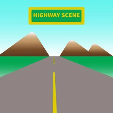 Highway scene Stock Illustration