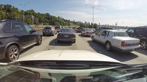 Highway Seattle traffic jam Vídeo Stock 119910994