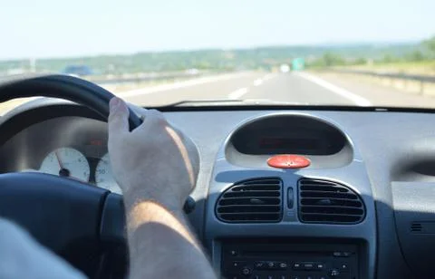 Highway seen from a car Stock Photos