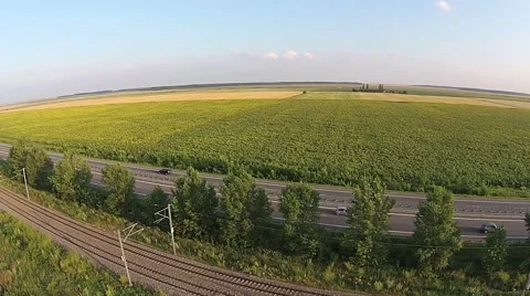 Highway shot from the air Stock Footage 41324947
