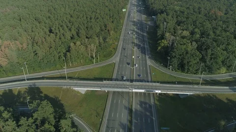 Highway shot in deep forest. Stock Footage 94958463