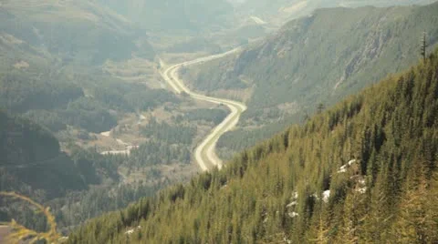 Highway from side of mountian Stock Footage 10881389