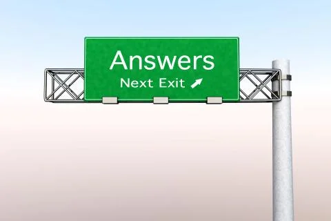 Highway sign - answers. Stock Illustration